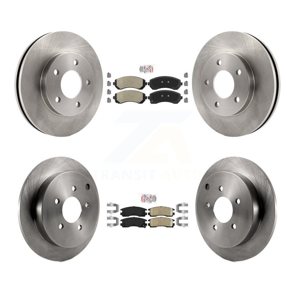 Front Semi-Metallic Rear Ceramic Pad & Brake Rotor Kit For Buick Rendezvous Pontiac Aztek K8A-101424