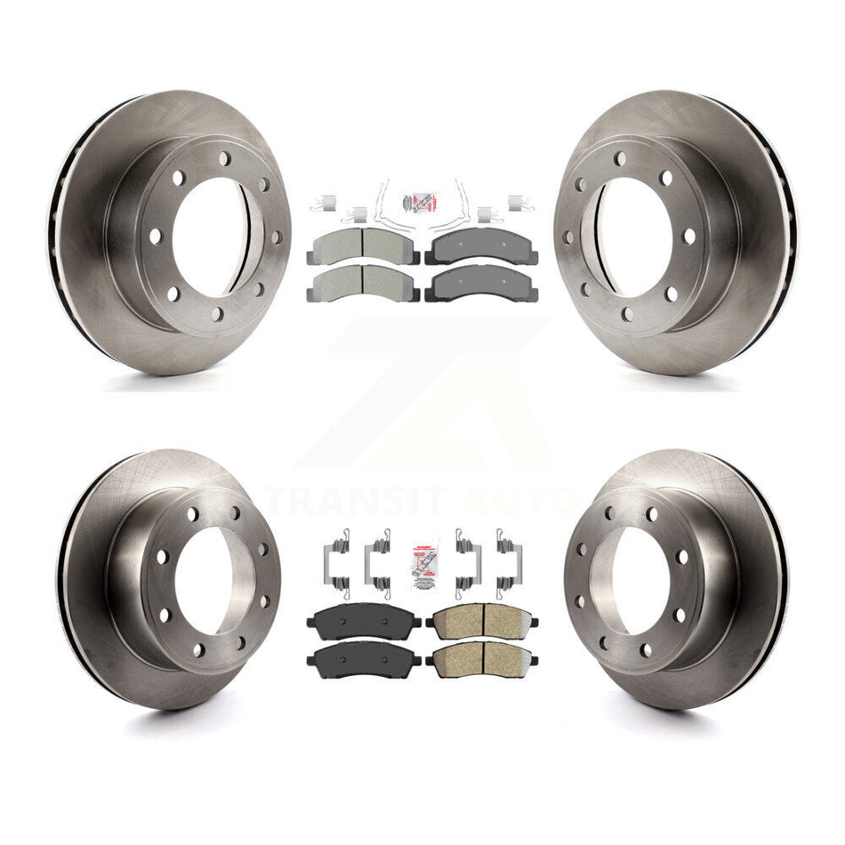 Front Rear Semi-Metallic Pad Disc Brake Rotor Kit For Ford F-250 Super Duty Excursion 4WD K8A-101428