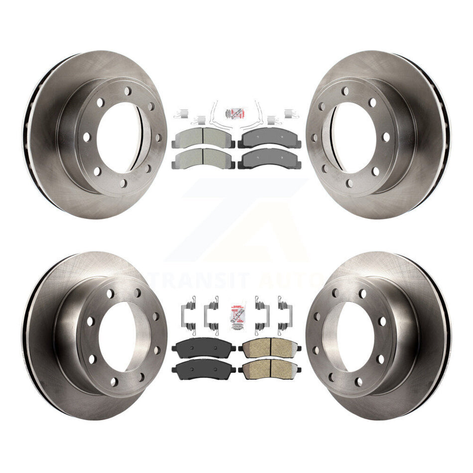 Front Rear Semi-Metallic Pad Disc Brake Rotor Kit For Ford F-250 Super Duty Excursion 4WD K8A-101428
