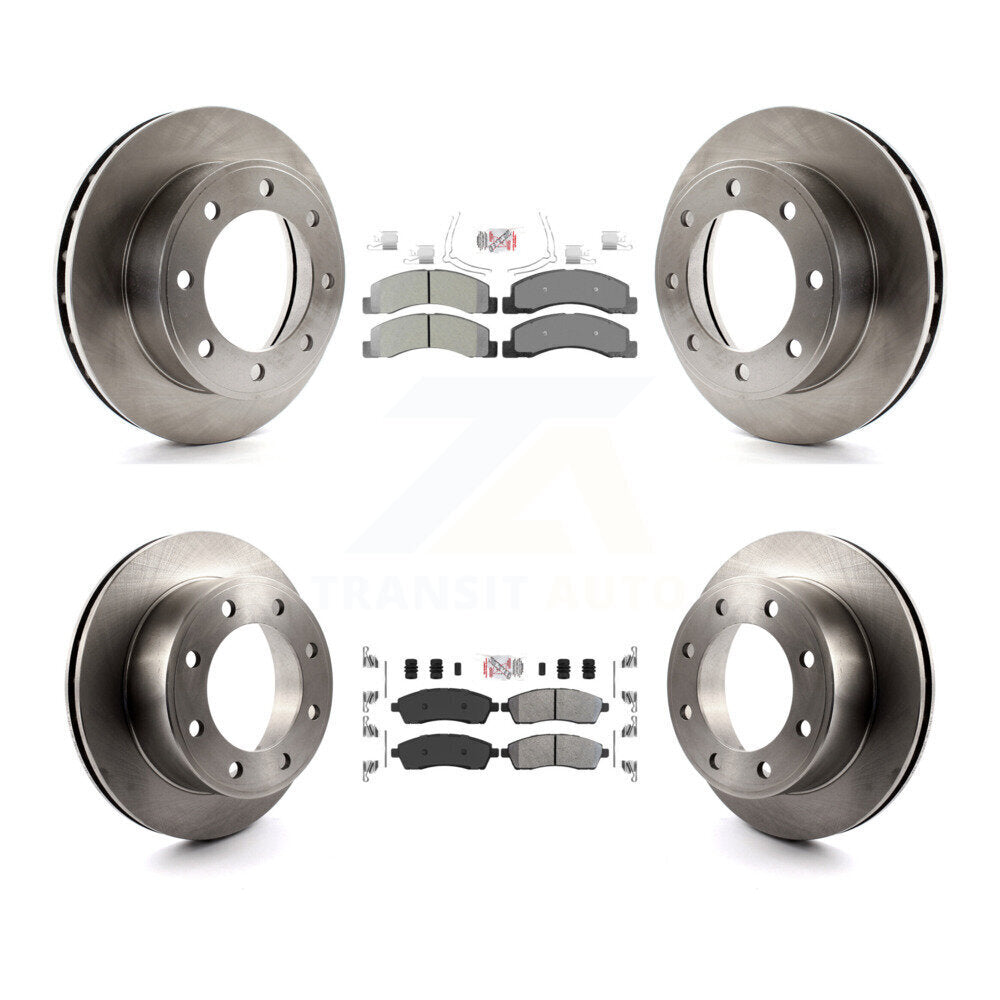 Front Rear Semi-Metallic Pad Disc Brake Rotor Kit For Ford F-250 Super Duty Excursion 4WD K8A-101429