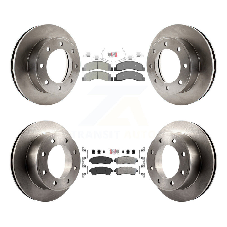 Front Rear Semi-Metallic Pad Disc Brake Rotor Kit For Ford F-250 Super Duty Excursion 4WD K8A-101429