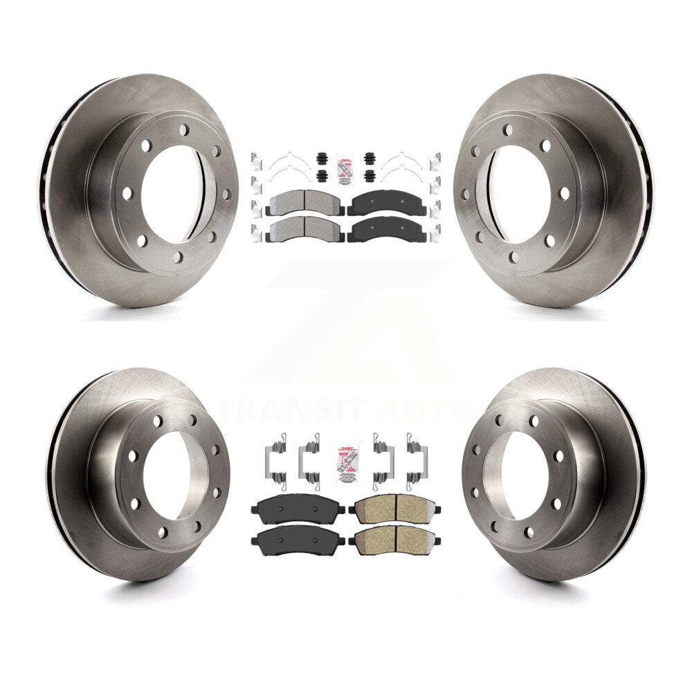 Front Rear Semi-Metallic Pad Disc Brake Rotor Kit For Ford F-250 Super Duty Excursion 4WD K8A-101430