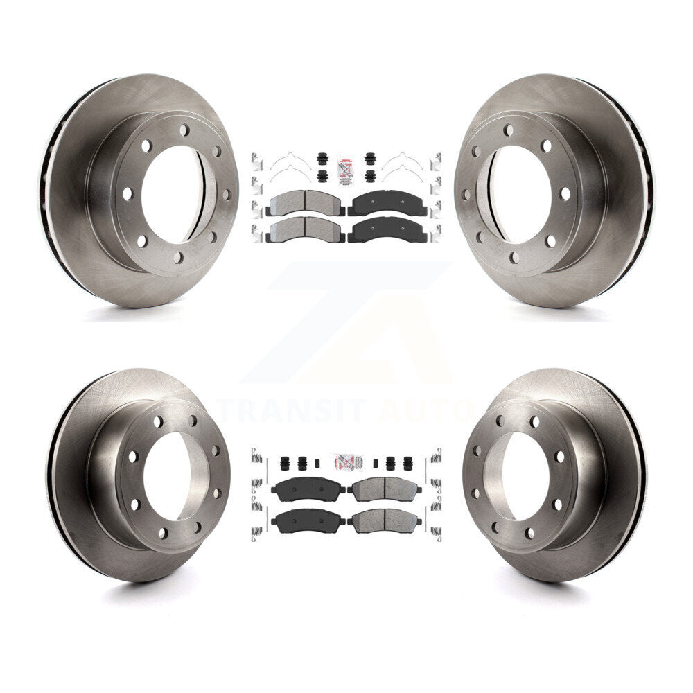 Front Rear Semi-Metallic Pad Disc Brake Rotor Kit For Ford F-250 Super Duty Excursion 4WD K8A-101431