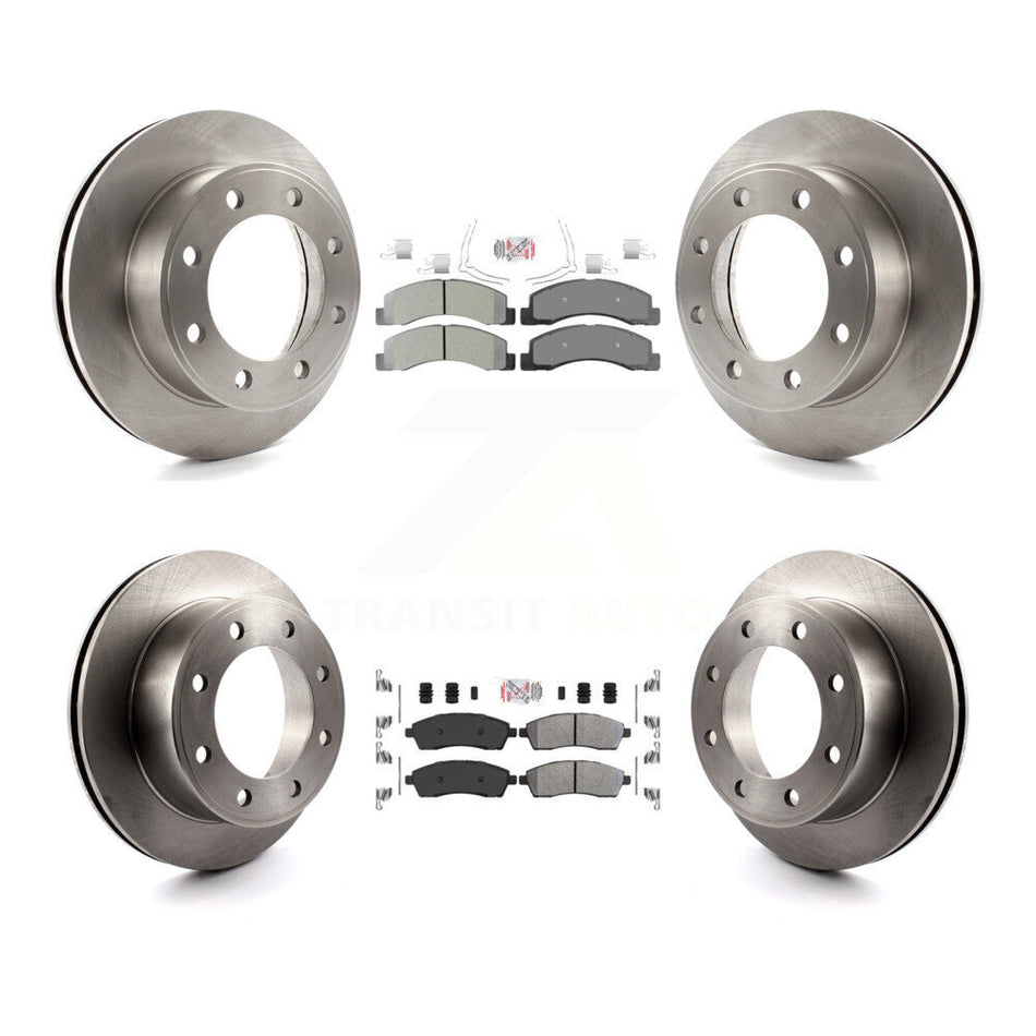 Front Rear Semi-Metallic Pad Disc Brake Rotor Kit For Ford F-250 Super Duty Excursion 4WD K8A-101433