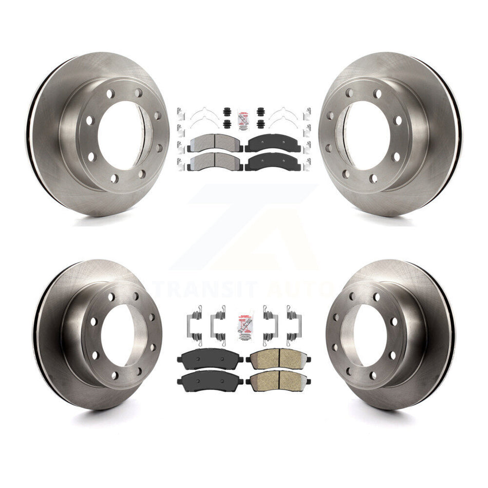 Front Rear Semi-Metallic Pad Disc Brake Rotor Kit For Ford F-250 Super Duty Excursion 4WD K8A-101434