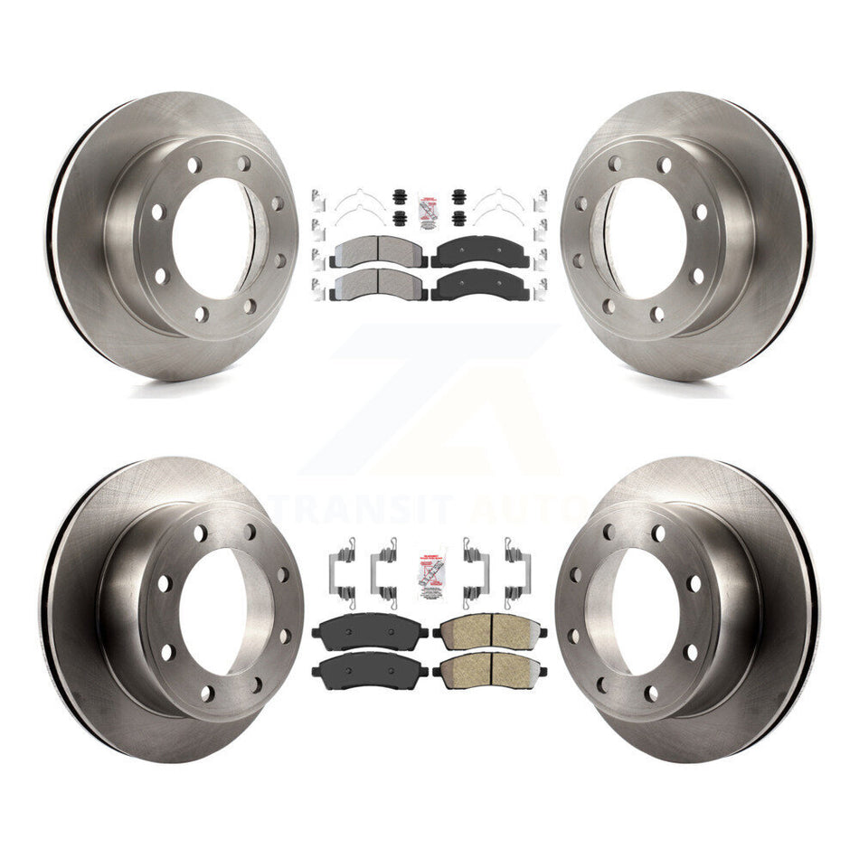 Front Rear Semi-Metallic Pad Disc Brake Rotor Kit For Ford F-250 Super Duty Excursion 4WD K8A-101434