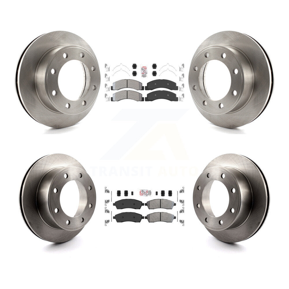 Front Rear Semi-Metallic Pad Disc Brake Rotor Kit For Ford F-250 Super Duty Excursion 4WD K8A-101435