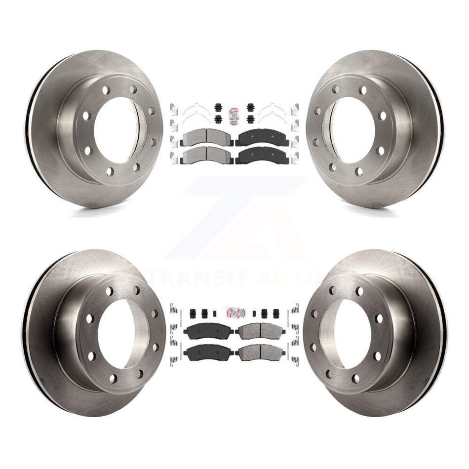 Front Rear Semi-Metallic Pad Disc Brake Rotor Kit For Ford F-250 Super Duty Excursion 4WD K8A-101435