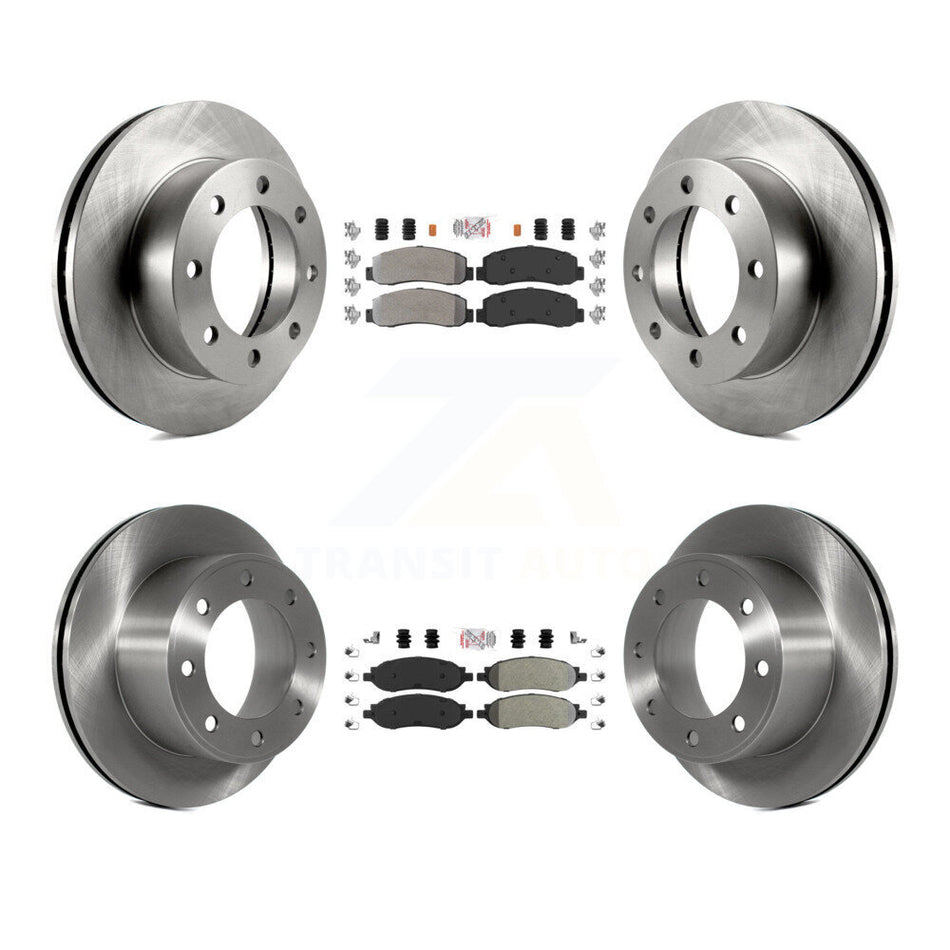 Front Rear Semi-Metallic Pads And Disc Brake Rotors Kit For Ford F-350 Super Duty F-250 K8A-101455