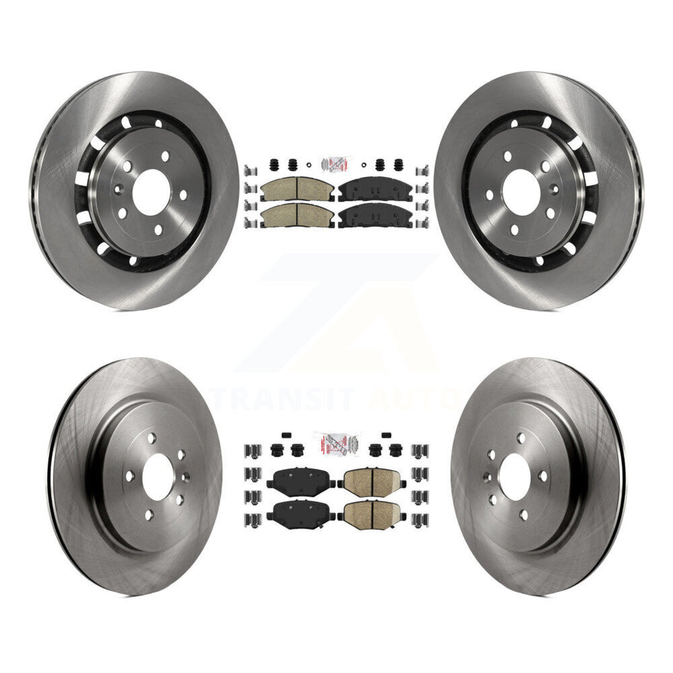 Front Ceramic Rear Semi-Metallic Pad Brake Rotor Kit For Ford Explorer Flex Taurus Police K8A-101485