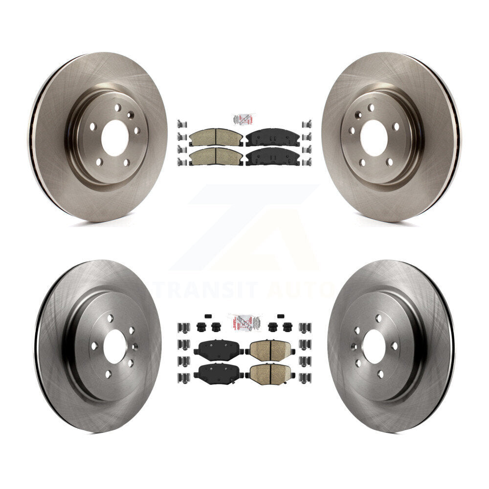 Front Ceramic Rear Semi-Metallic Pad & Disc Brake Rotors Kit For 2013 Ford Explorer Sport K8A-101505