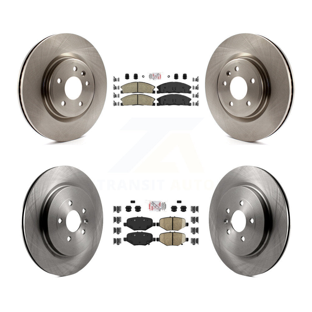 Front Ceramic Rear Semi-Metallic Pad & Disc Brake Rotors Kit For 2013 Ford Explorer Sport K8A-101513