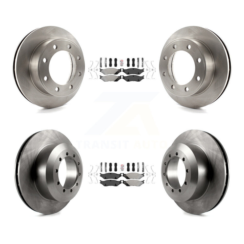 Front Rear Semi-Metallic Pads And Disc Brake Rotors Kit For Ford F-450 Super Duty F-550 K8A-101527