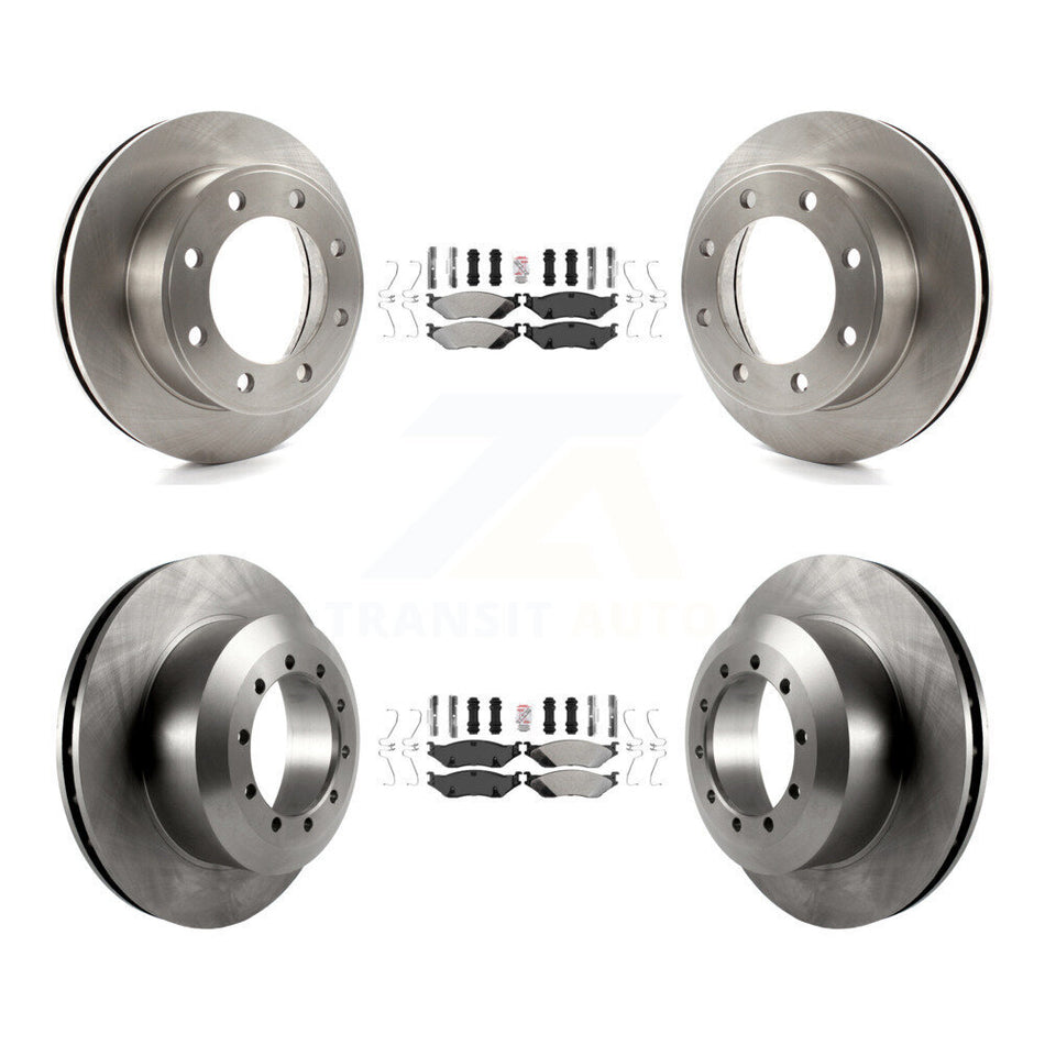 Front Rear Semi-Metallic Pads And Disc Brake Rotors Kit For Ford F-450 Super Duty F-550 K8A-101527