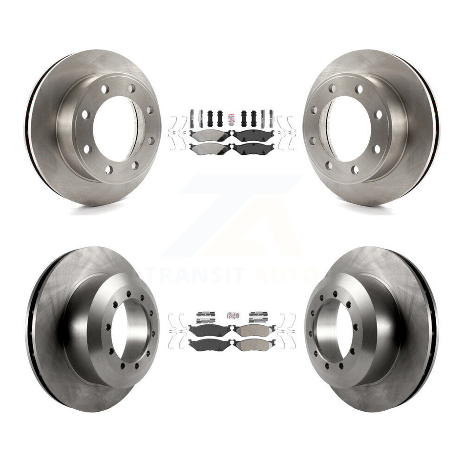 Front Rear Semi-Metallic Pads And Disc Brake Rotors Kit For Ford F-450 Super Duty F-550 K8A-101528