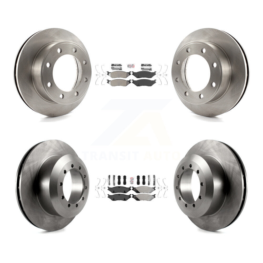 Front Rear Semi-Metallic Pads And Disc Brake Rotors Kit For Ford F-450 Super Duty F-550 K8A-101529