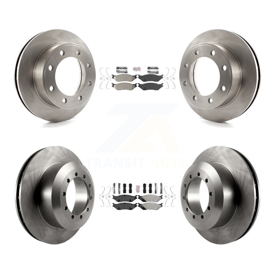 Front Rear Semi-Metallic Pads And Disc Brake Rotors Kit For Ford F-450 Super Duty F-550 K8A-101529