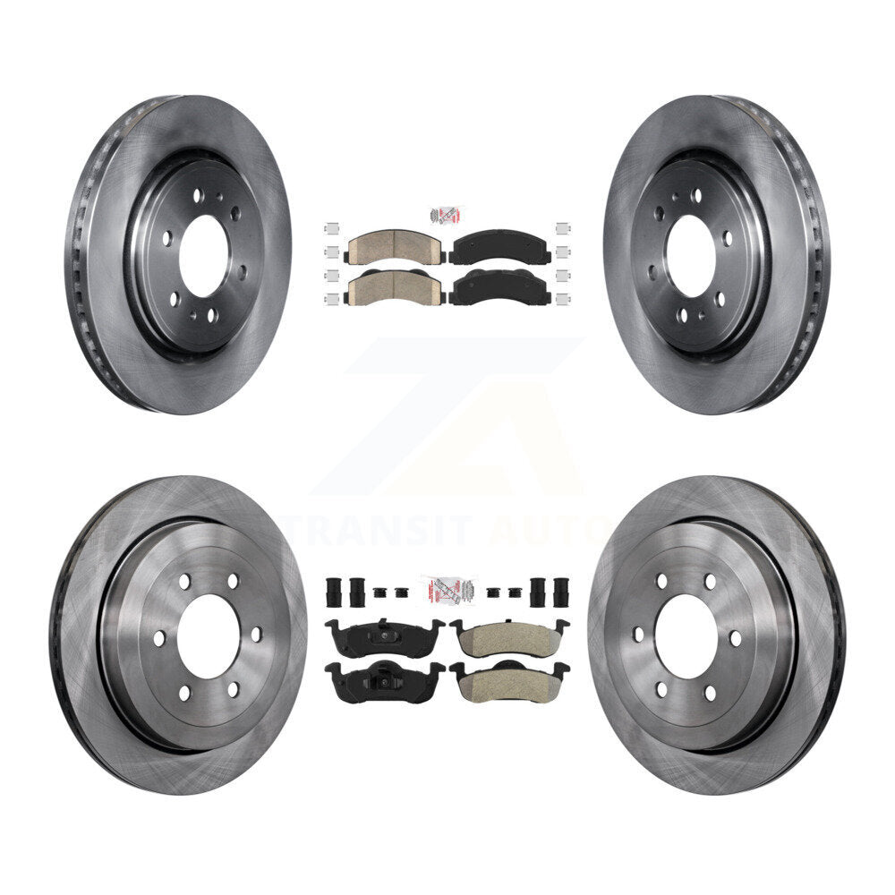 Front Ceramic Rear Semi-Metallic Pad And Disc Brake Rotor Kit For Ford Expedition Lincoln K8A-101532