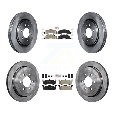 Front Ceramic Rear Semi-Metallic Pad And Disc Brake Rotor Kit For Ford Expedition Lincoln K8A-101532