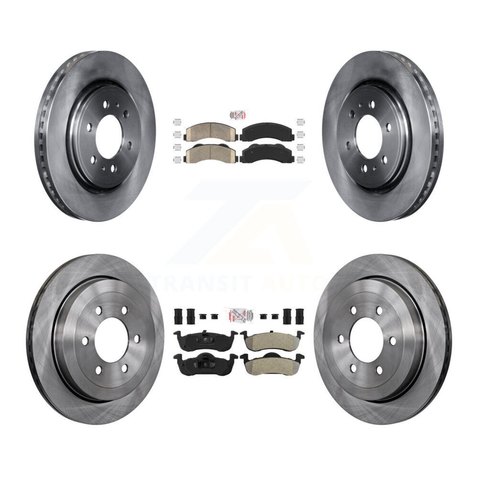 Front Ceramic Rear Semi-Metallic Pad And Disc Brake Rotor Kit For Ford Expedition Lincoln K8A-101532