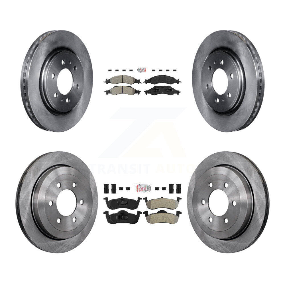Front Rear Semi-Metallic Pad & Disc Brake Rotor Kit For Ford Expedition Lincoln Navigator K8A-101538