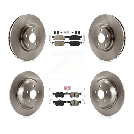 Front Ceramic Rear Semi-Metallic Pads And Disc Brake Rotors Kit For Ford Edge K8A-101546