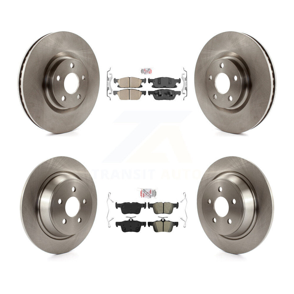 Front Ceramic Rear Semi-Metallic Pads And Disc Brake Rotors Kit For Lincoln Continental K8A-101550