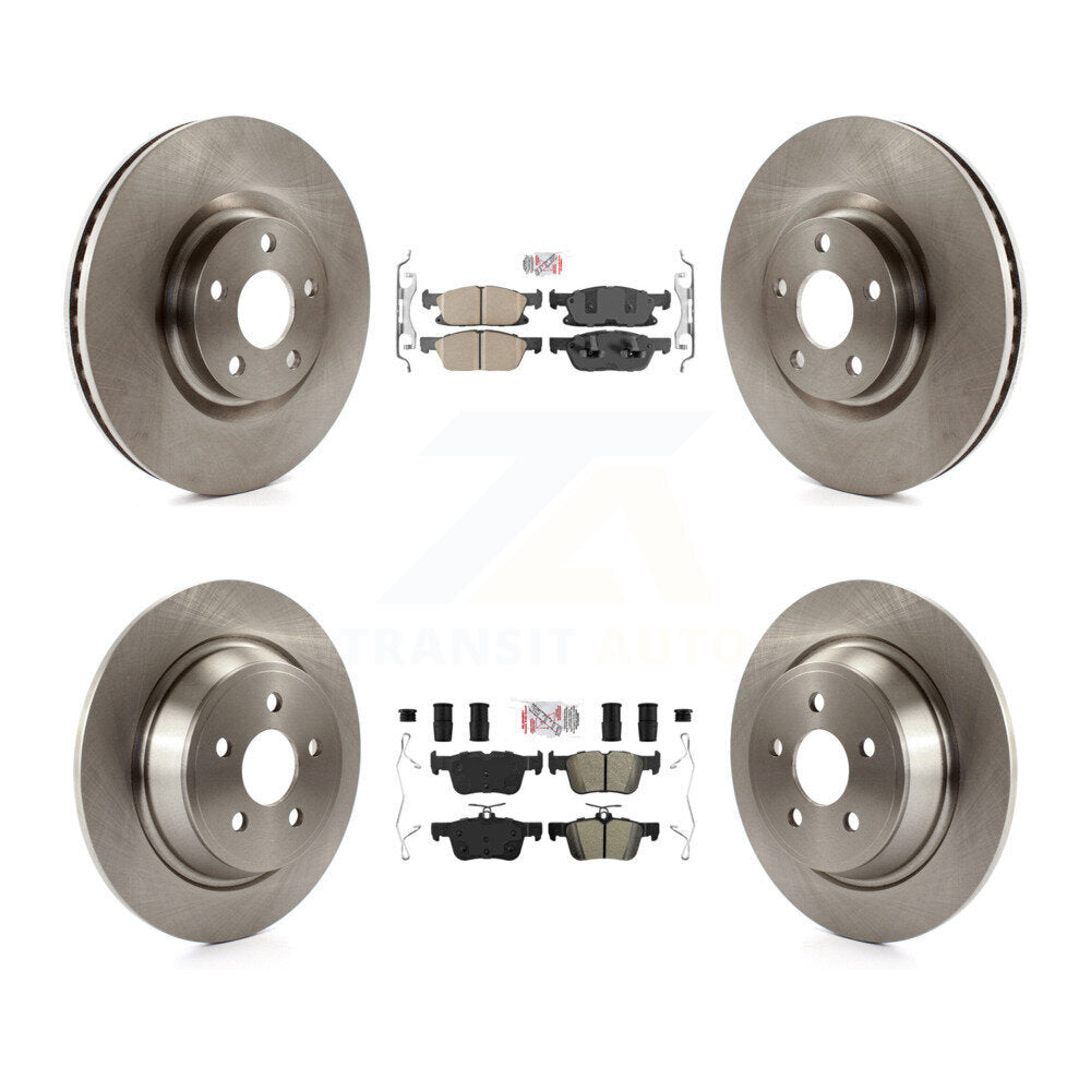 Front Ceramic Rear Semi-Metallic Pads And Disc Brake Rotors Kit For Lincoln Continental K8A-101551