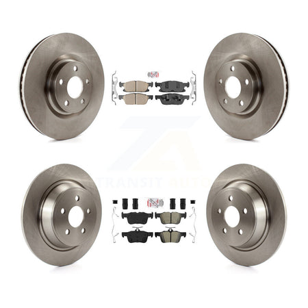 Front Ceramic Rear Semi-Metallic Pads And Disc Brake Rotors Kit For Lincoln Continental K8A-101551