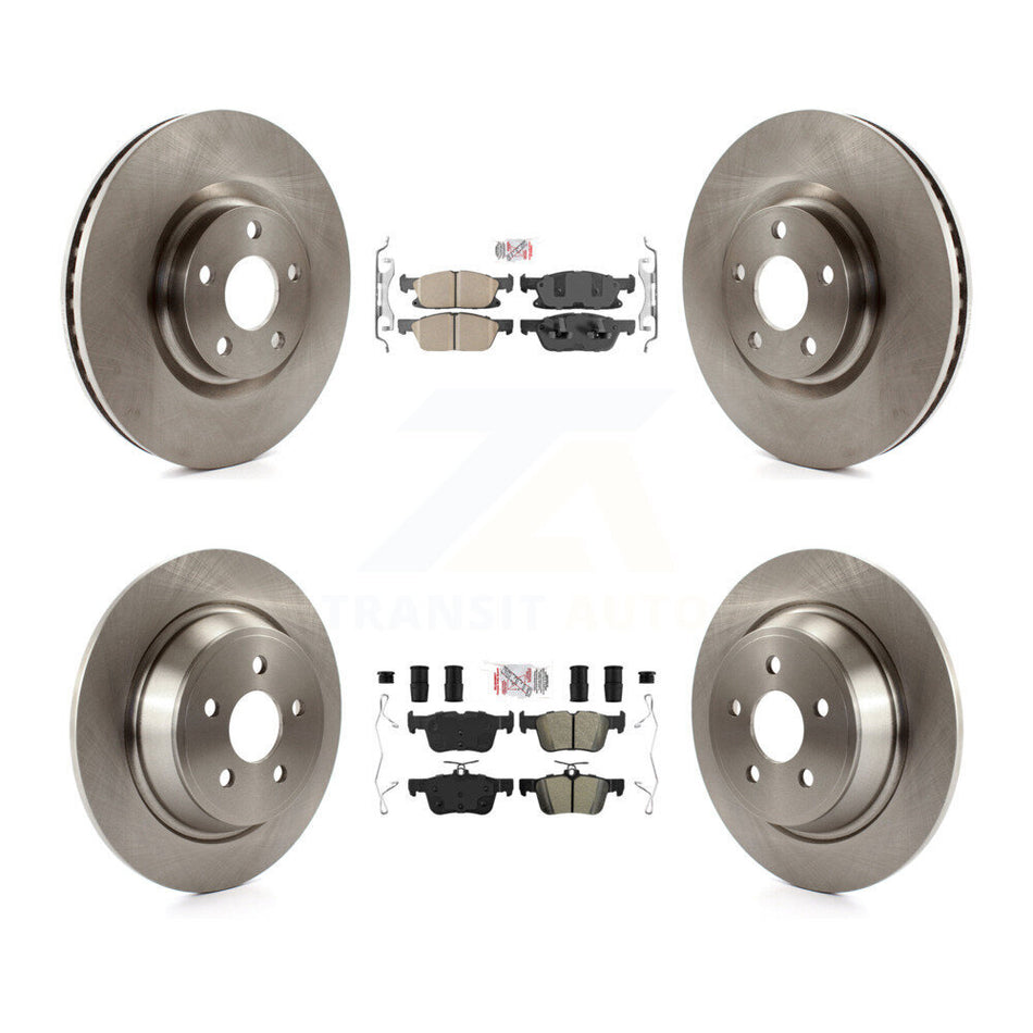 Front Ceramic Rear Semi-Metallic Pads And Disc Brake Rotors Kit For Lincoln Continental K8A-101551