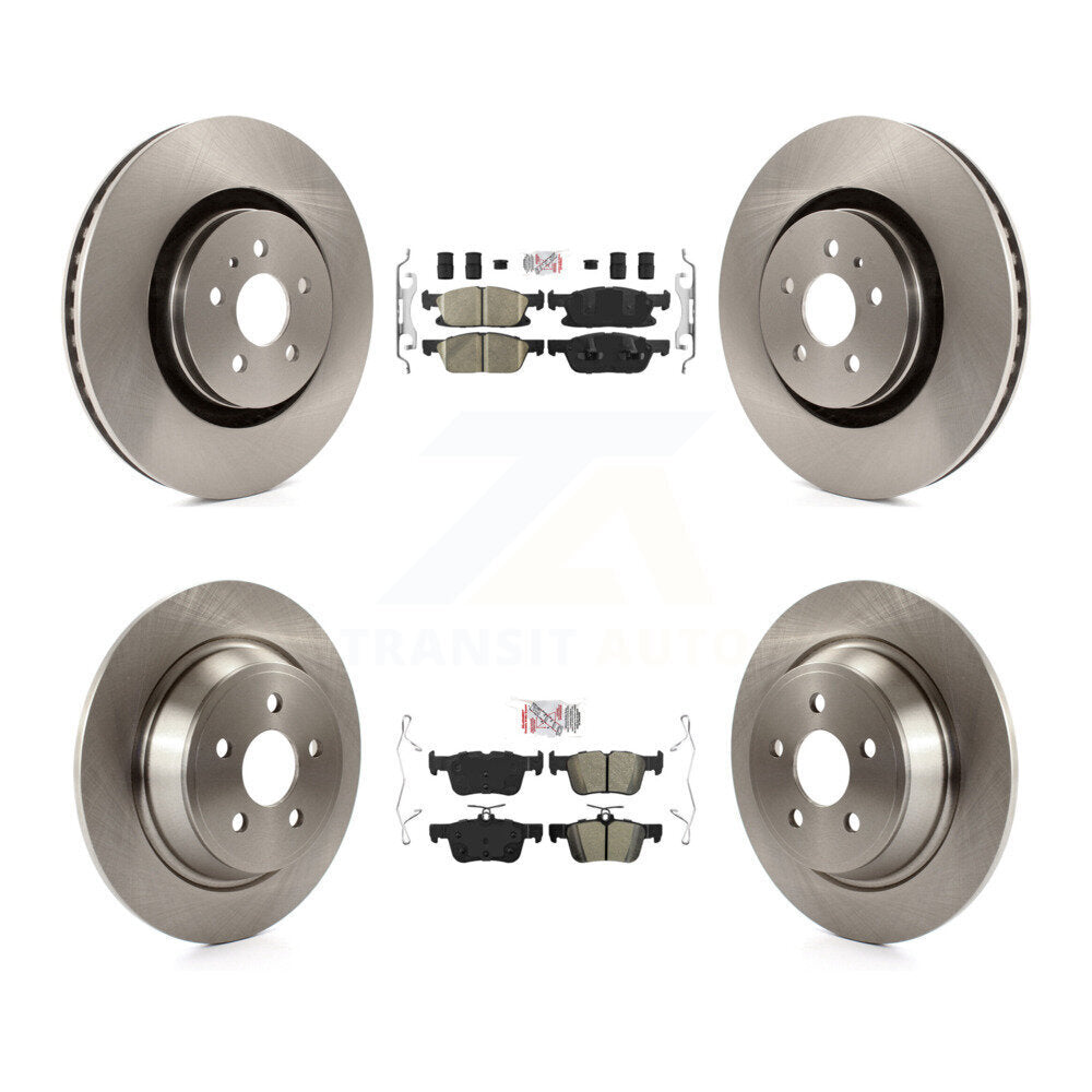 Front Ceramic Rear Semi-Metallic Pad & Brake Rotor Kit For Ford Edge Lincoln Nautilus MKX K8A-101554