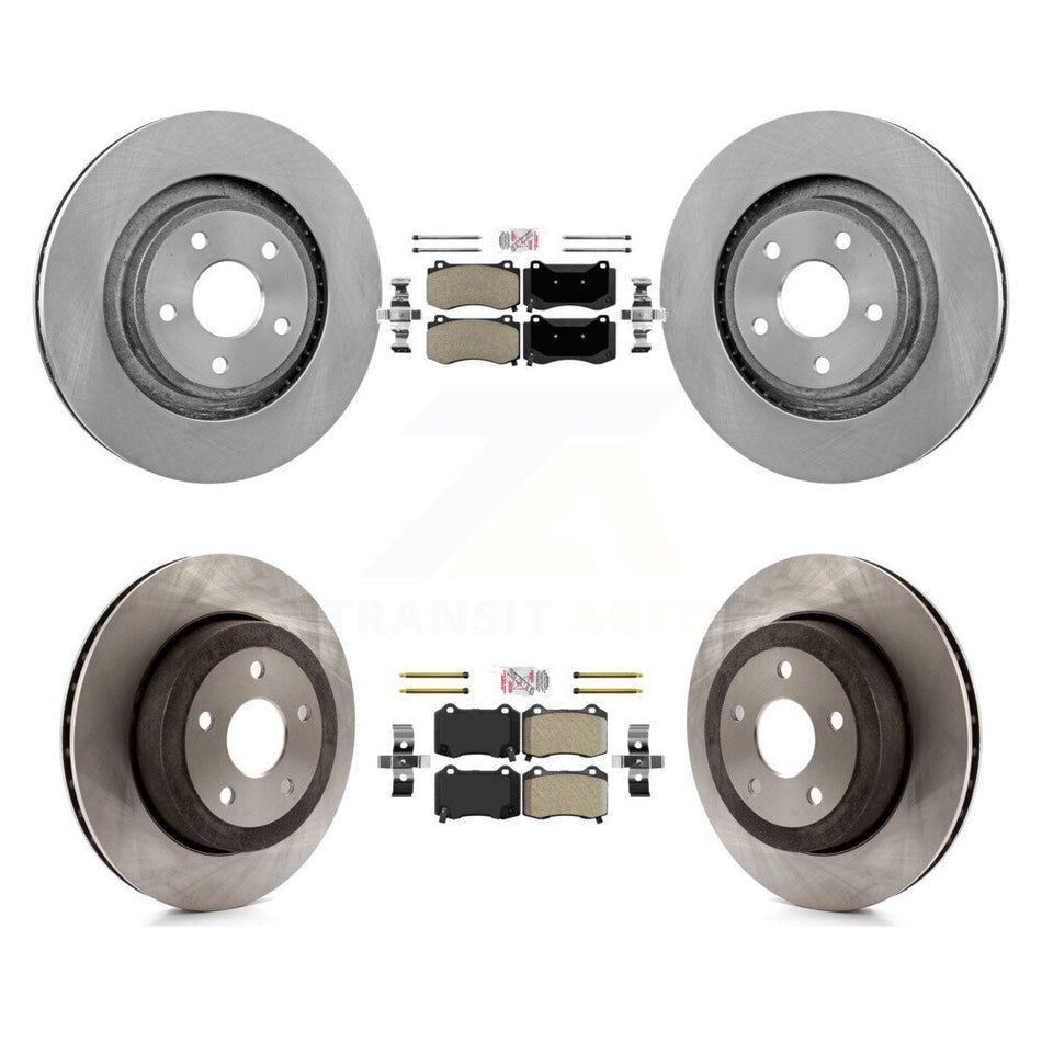 Front Rear Semi-Metallic Pad Disc Brake Rotors Kit For 2006-2010 Jeep Grand Cherokee SRT8 K8A-101587