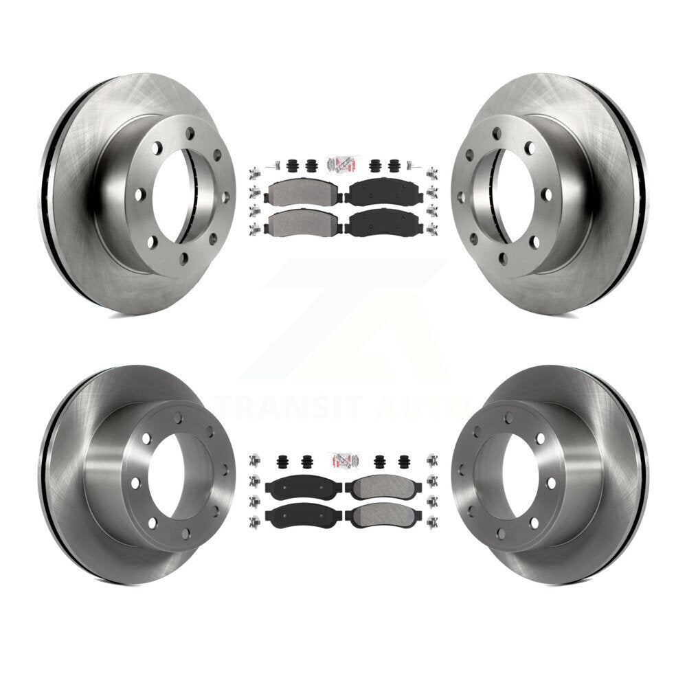 Front Rear Semi-Metallic Pad And Disc Brake Rotor Kit For Ford F-250 Super Duty F-350 4WD K8A-101593