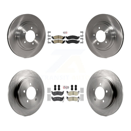 Front Ceramic Rear Semi-Metallic Pad Brake Rotor Kit For Ford Explorer Sport Trac Mercury K8A-101619