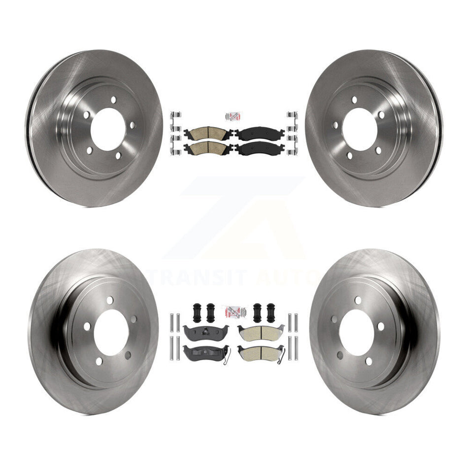 Front Ceramic Rear Semi-Metallic Pad Brake Rotor Kit For Ford Explorer Sport Trac Mercury K8A-101619