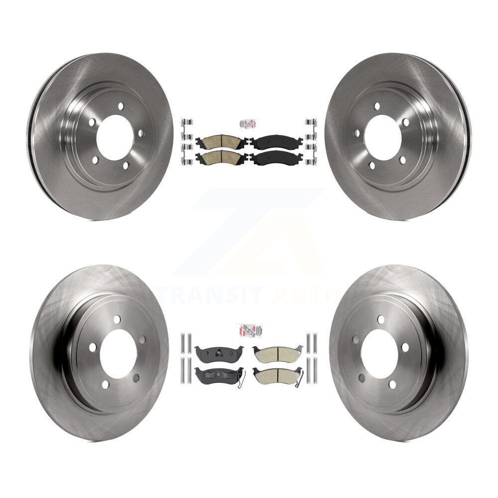 Front Ceramic Rear Semi-Metallic Pad Brake Rotor Kit For Ford Explorer Sport Trac Mercury K8A-101620