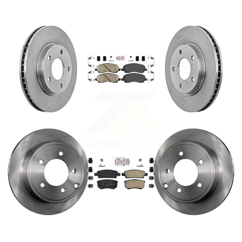 Front Rear Ceramic Pads And Disc Brake Rotors Kit For Mitsubishi Lancer Dodge Caliber K8A-101646
