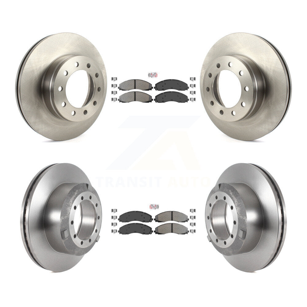 Front Rear Semi-Metallic Pad & Disc Brake Rotor Kit For Ford F-450 Super Duty F-550 F-600 K8A-101725