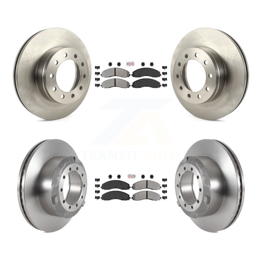Front Rear Semi-Metallic Pad & Disc Brake Rotor Kit For Ford F-450 Super Duty F-550 F-600 K8A-101728