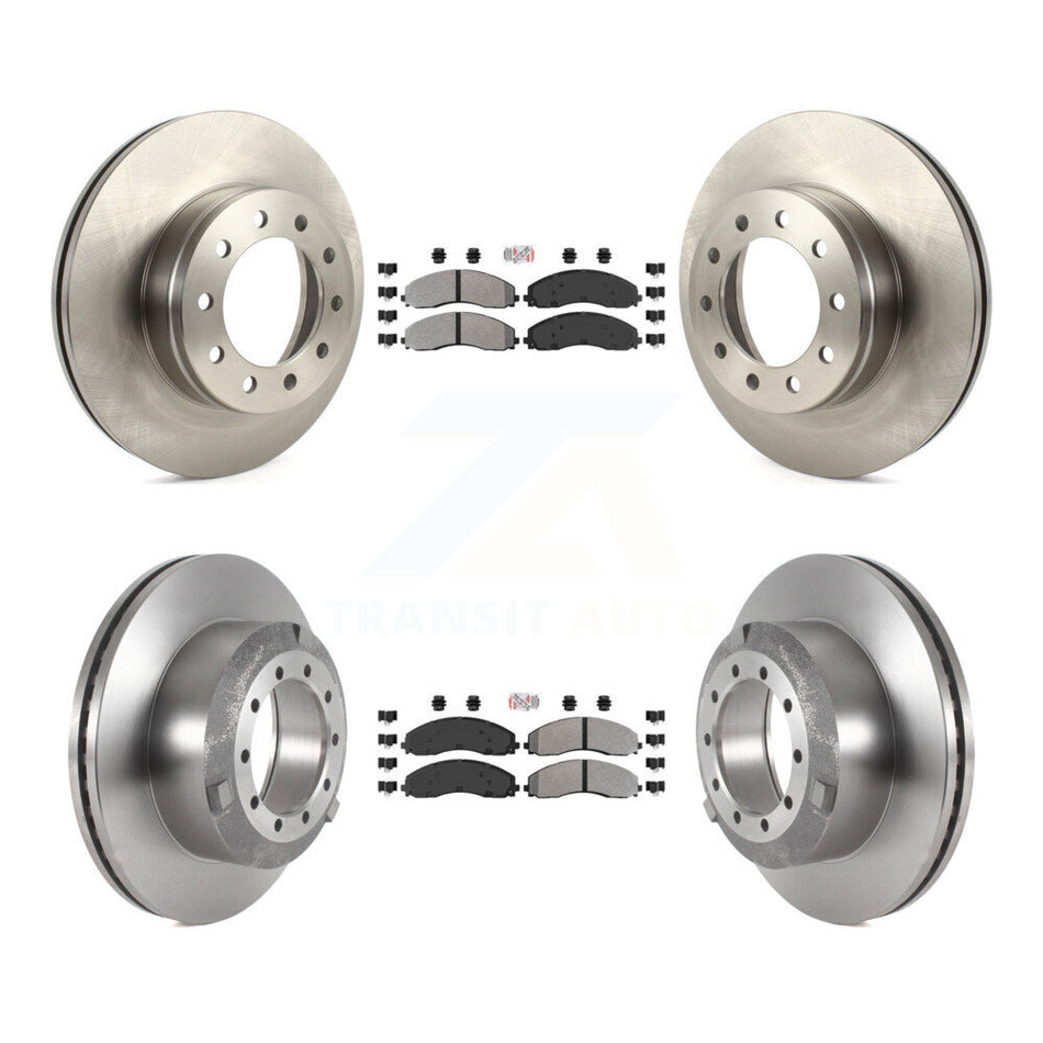 Front Rear Semi-Metallic Pad & Disc Brake Rotor Kit For Ford F-450 Super Duty F-550 F-600 K8A-101728