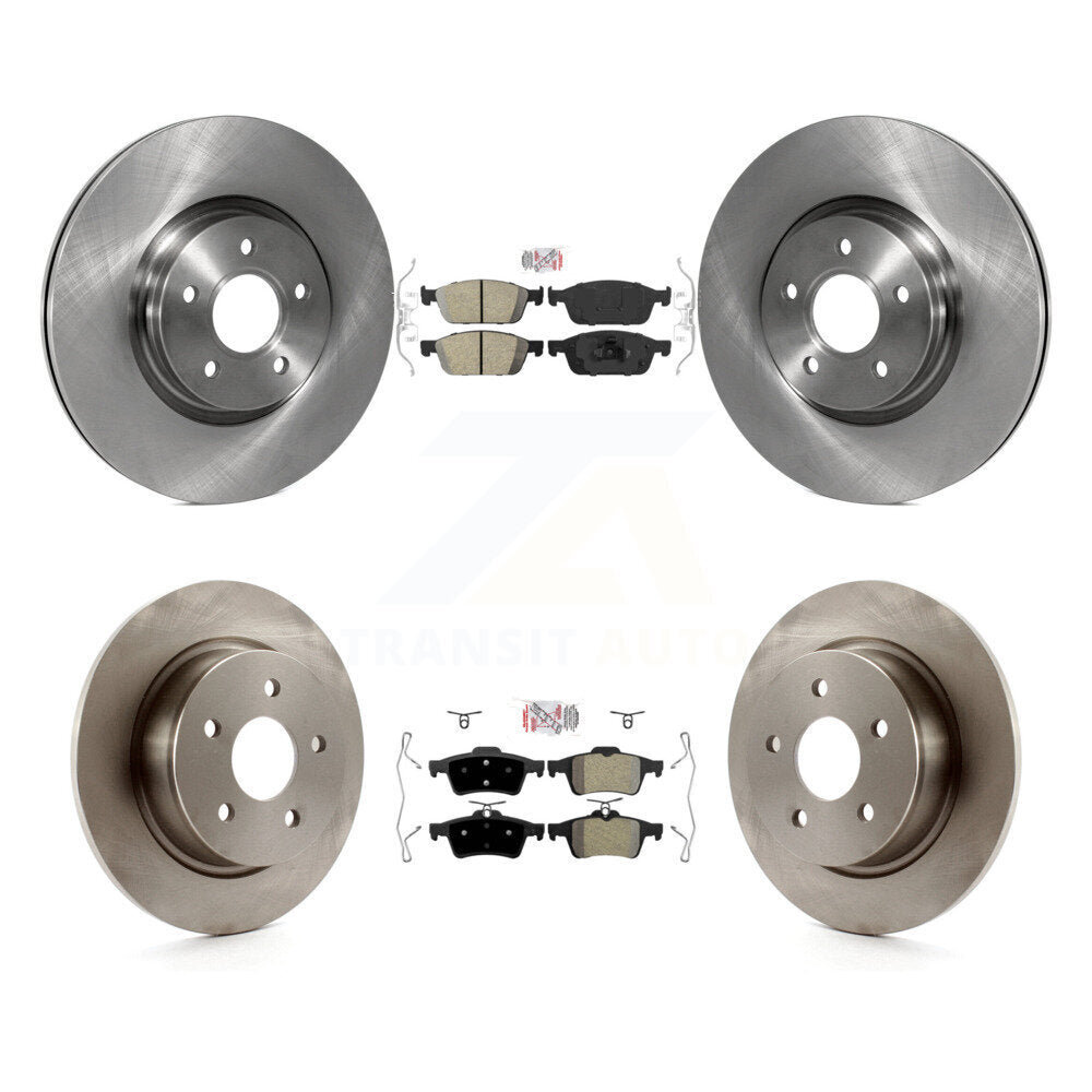 Front Ceramic Rear Semi-Metallic Pad Disc Brake Rotor Kit For Ford Escape Transit Connect K8A-101732