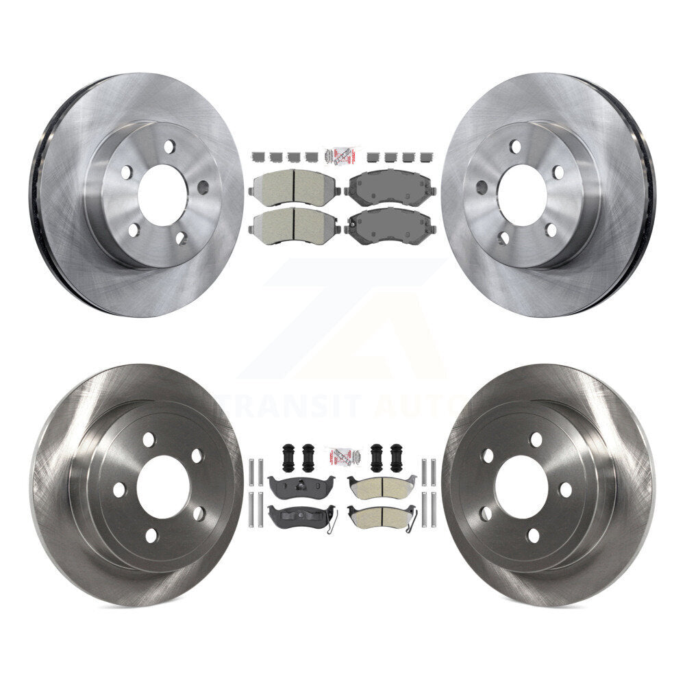 Front Rear Semi-Metallic Pads And Disc Brake Rotors Kit For 2003-2007 Jeep Liberty K8A-101748