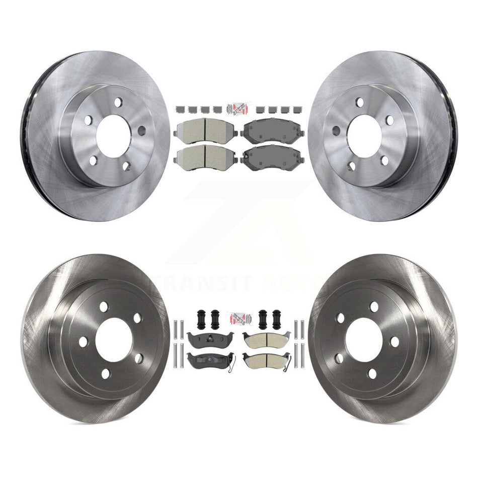 Front Rear Semi-Metallic Pads And Disc Brake Rotors Kit For 2003-2007 Jeep Liberty K8A-101748