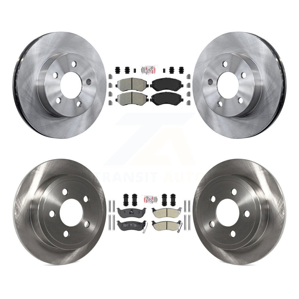 Front Rear Semi-Metallic Pads And Disc Brake Rotors Kit For 2003-2007 Jeep Liberty K8A-101750