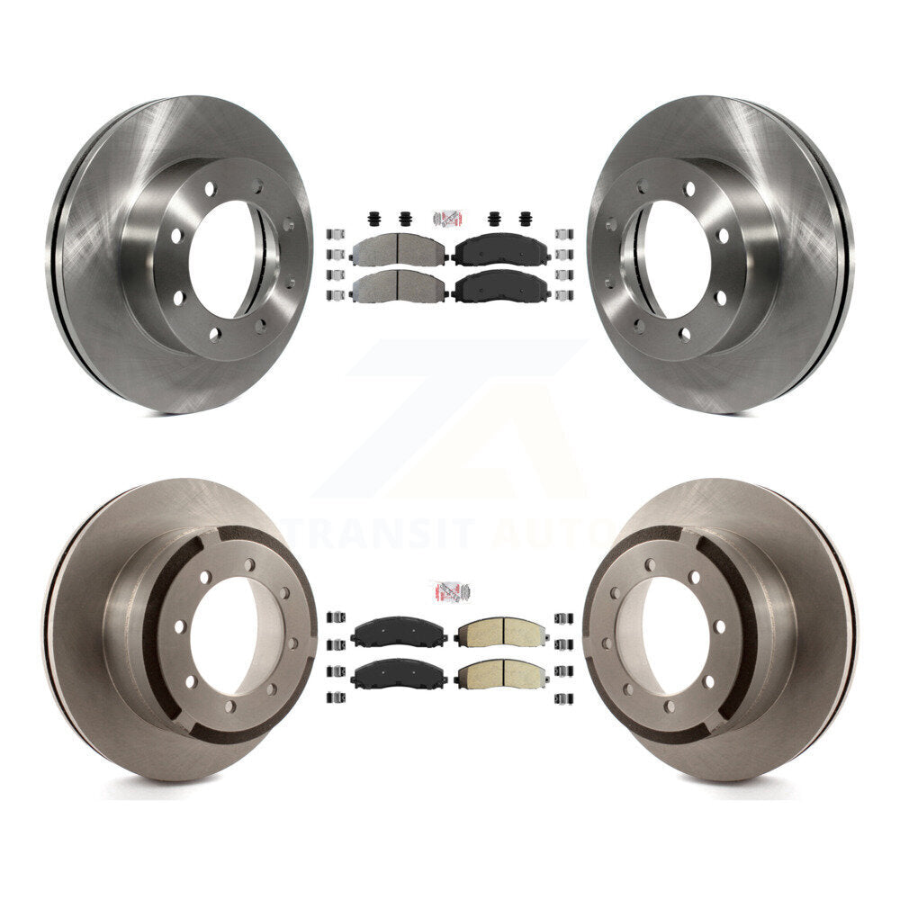 Front Rear Semi-Metallic Pad & Disc Brake Rotor Kit For Ford F-350 Super Duty F-250 F-450 K8A-101764