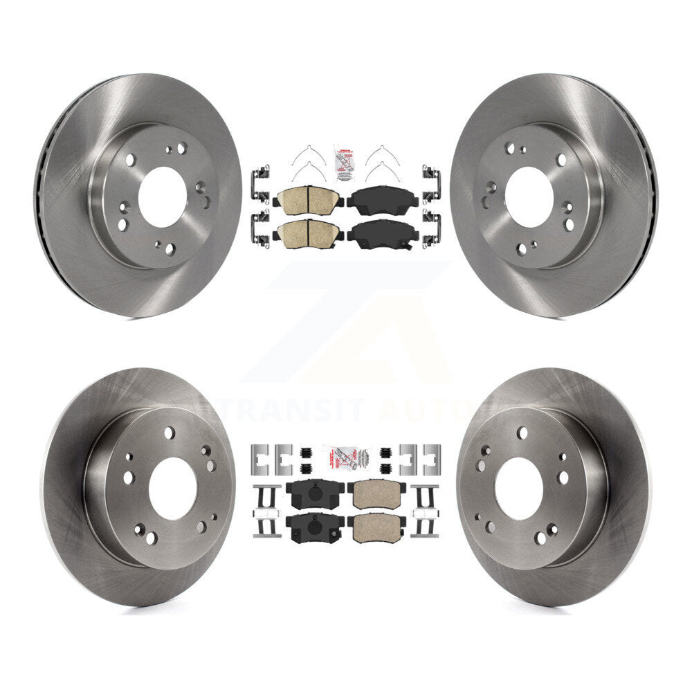 Front Rear Ceramic Pads And Disc Brake Rotors Kit For Honda Civic Acura RSX K8A-102011