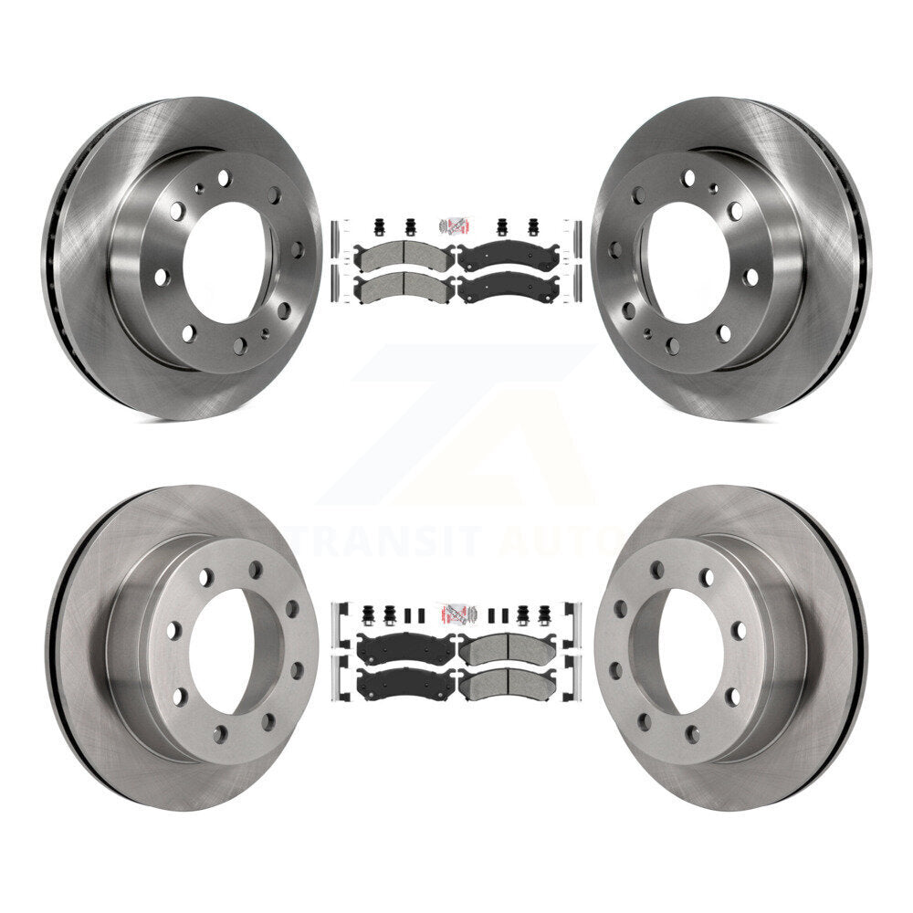 Front Rear Semi-Metallic Pad & Brake Rotor Kit For Chevrolet GMC Sierra 2500 HD Silverado K8A-102064