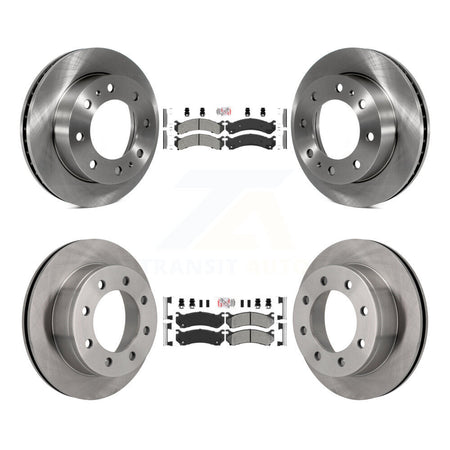 Front Rear Semi-Metallic Pad & Brake Rotor Kit For Chevrolet GMC Sierra 2500 HD Silverado K8A-102064