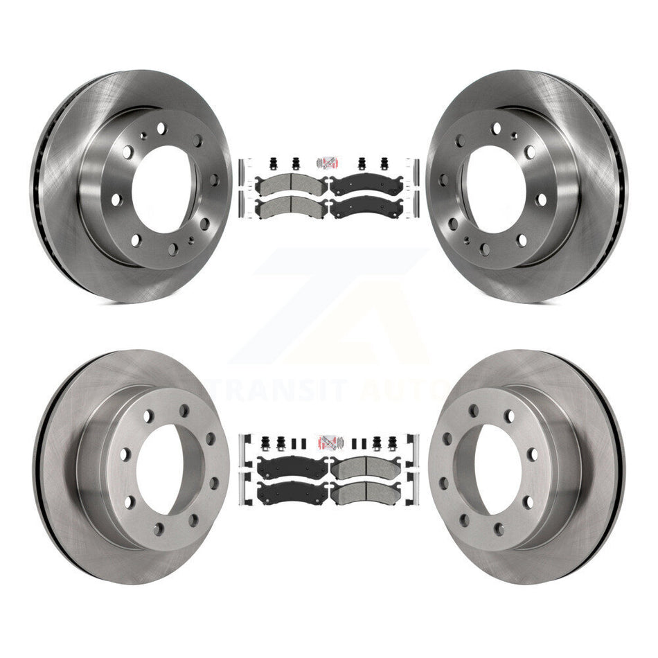 Front Rear Semi-Metallic Pad & Brake Rotor Kit For Chevrolet GMC Sierra 2500 HD Silverado K8A-102064