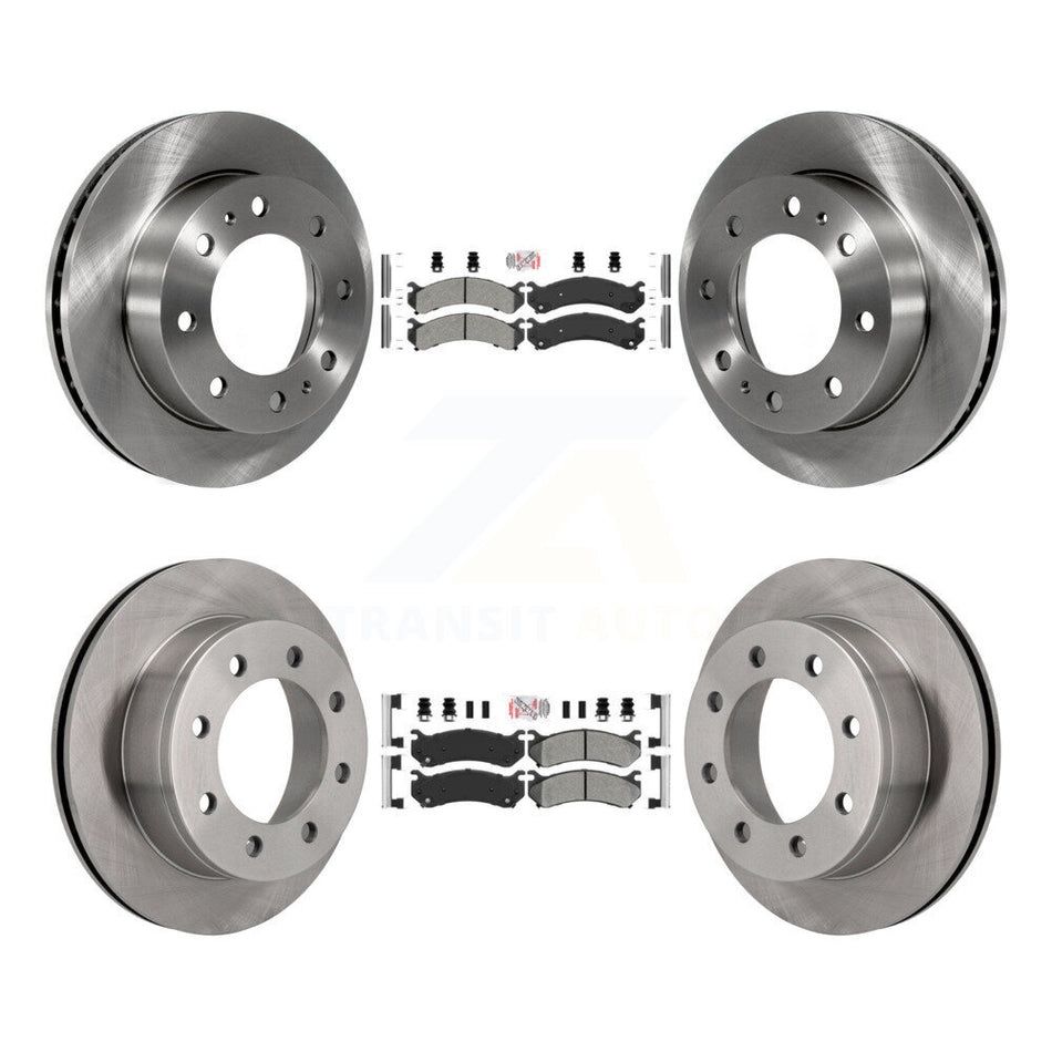 Front Rear Semi-Metallic Pad & Brake Rotor Kit For Chevrolet GMC Sierra 2500 HD Silverado K8A-102064